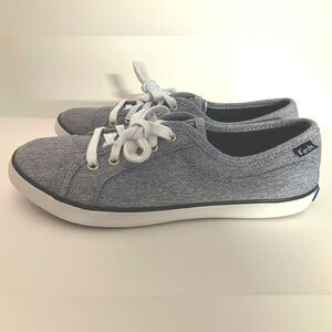 Keds Women’s Sneakers, 7, Blue-Gray, Brushed, Lace Ups